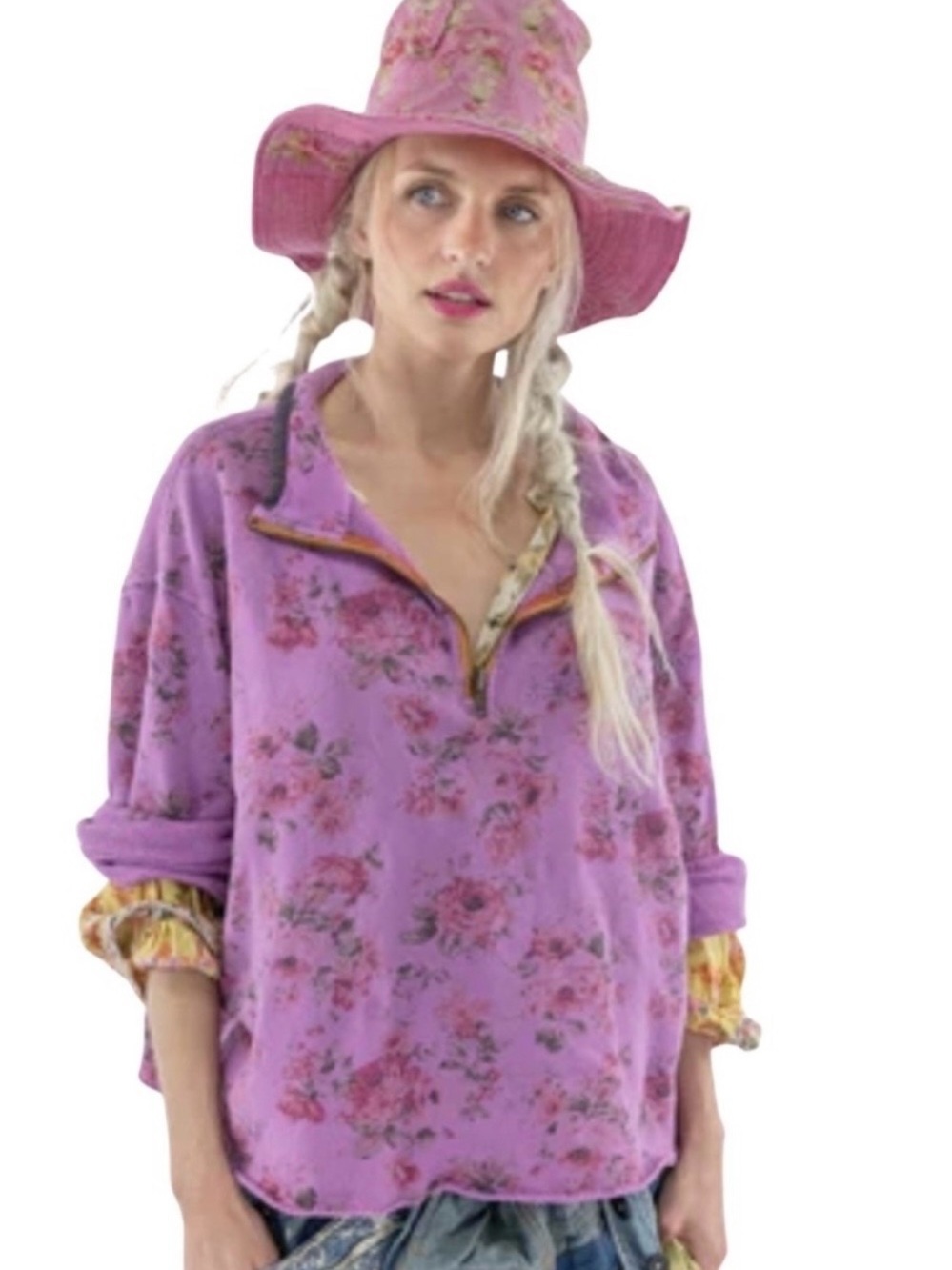 Magnolia Pearl Asher quarter zip iris pullover